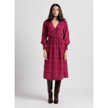 Soi Paris - Lange - zijden jurk met v-hals - 38 Maat - Roze