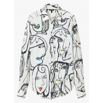 Desigual - Rechte - katoenen blouse met print - XS Maat - Wit