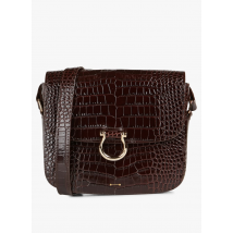 Anthology Paris - Leren schoudertas met motief in reliëf - Een Maat - Blauw