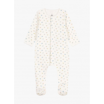 Petit Bateau - Body de pijama de algodón orgánico con flores - Talla 9M - Blanco