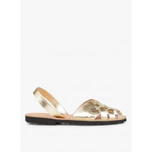 Minorquines - Sandalias planas de piel - Talla 38 - Dorado
