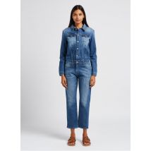 Please - Straight-fit denim jumpsuit - L Maat - Jeans verschoten