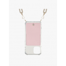 Louvini Paris - Etui pour iphone avec pochette en cuir - Taille iPhone 12 Pro Max - Rose