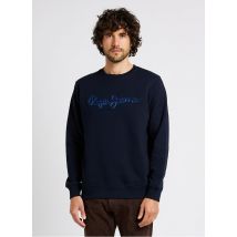 Pepe Jeans - Katoenen sweater met ronde hals en borduursel - XL Maat - Blauw