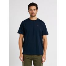 Knowledge Cotton Apparel - Camiseta recta de algodón orgánico con cuello redondo - Talla XL - Azul