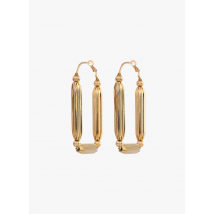 Satellite Paris - Pendientes de aro rectangulares con perlas - Talla única - Dorado