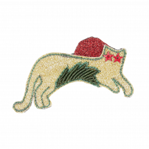 One Step - Stoffen broche met luipaardpatroon - Een Maat - Goudkleurige