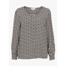 Caroll - Top met v-hals en print - 46 Maat - Zwart