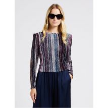 The Korner - Top col rond en velours rayé - Taille 36 - Multicolore