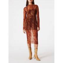 Icone - Strakke jurk van tule - XS Maat - Bruin