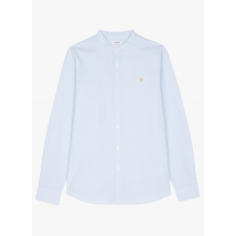 Farah - Slim-fit - katoenen t-shirt met ronde hals en borduursel - S Maat - Blauw