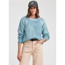 La Fee Maraboutee - Pull col rond en maille mélangée - Taille S - Bleu
