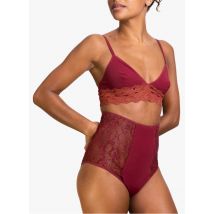 Rejeanne - Menstruatieslip met hoge taille en kant - normaal absorberend vermogen - 42 Maat - Rood