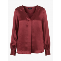 Caroll - Zijden blouse met v-hals - 40 Maat - Rood