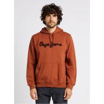 Pepe Jeans - Sudadera bordada de algodón con capucha - Talla XL - Naranja