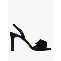 Tara Jarmon - Sandalen van veloursleer met hak en strass - 36 Maat - Zwart