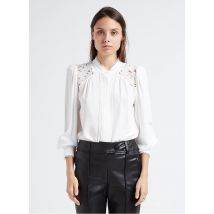 Suncoo - Camisa holgada con cuello redondo y bordados - Talla 2 - Blanco