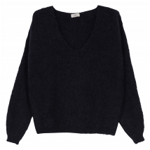 An'ge - Trui met v-hals - Een Maat - Blauw