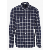 Hartford - Camisa slim fit de algodón a cuadros con cuello clásico - Talla M - Azul