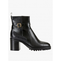 Cosmoparis - Lederstiefeletten im materialmix mit absatz - Größe 40 - Schwarz