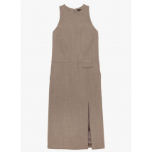 Tara Jarmon - Halflange jurk met ronde hals wolblend - 38 Maat - Beige