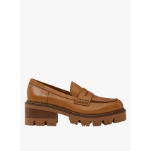 Minelli - Mocassins plateforme en cuir - Taille 40 - Marron