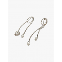 Maje - Boucles d'oreilles pendantes à strass - Taille Unique - Argent
