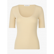 Samsoe Samsoe - Camiseta de algodón orgánico con cuello redondo - Talla L - Amarillo