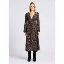Billabong - Figurbetontes midikleid mit v-ausschnitt und print - Größe L - Schwarz