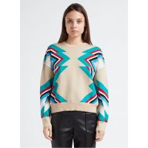 Suncoo - Rundhalspullover mit print - Größe 0 - Beige