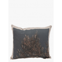 Bed And Philosophy - Coussin avec photo imprimée en lin - Taille 25x40 cm - Gris