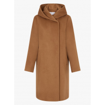 Gerard Darel - Jas met sjaalkraag wolblend - 36 Maat - Bruin