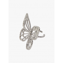 Maje - Messing ring met stras en vlindervorm - 2 Maat - Zilver