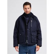 Les Deux - Regular-fit parka van katoenmix met klassieke kraag - M Maat - Blauw