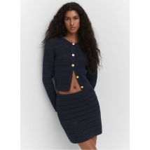 Mango - Cárdigan corto con cuello redondo - Talla XL - Azul