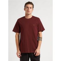 Farah - Tee-shirt col rond en coton bio - Taille L - Rouge