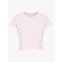 Acquaverde - Camiseta crop de algodón con cuello redondo - Talla XS - Rosa