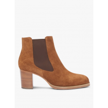 Free Lance - Botines de piel aterciopelada con tacón - Talla 39 - Marrón