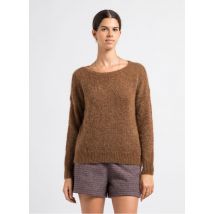 Des Petits Hauts - Pull col bateau en kid mohair mélangé - 1 Maat - Bruin
