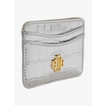 Maje - Porte-cartes en cuir embossé métallisé - Taille Unique - Argent