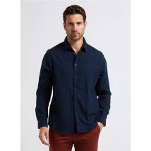 Selected - Camisa recta con cuello clásico de algodón - Talla XL - Azul
