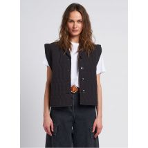 Sessun - Aan twee zijden te dragen - recht - katoenen vest - M Maat - Bruin