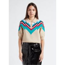 Suncoo - Jersey con cuello clásico estampado - Talla 1 - Beige