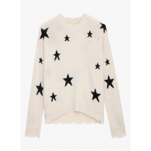 Zadig&voltaire - Weiter kaschmirpullover mit rundhalsausschnitt und print - Größe S - Weiß