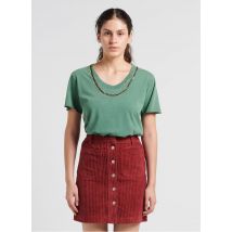 Leon & Harper - T-shirt van biokatoen met ronde hals - XS Maat - Groen