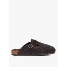 Bosabo - Gevoerde slippers van veloursleer - 40 Maat - Bruin