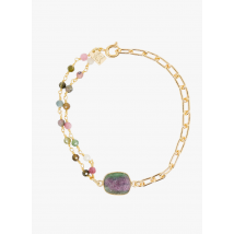 L'atelier Des Dames - Bracelet chaîne tourmaline en laiton - Taille Unique - Multicolore