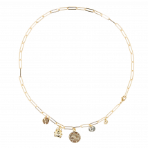 L'atelier Des Dames - Collar de latón con talismanes - Talla única - Dorado