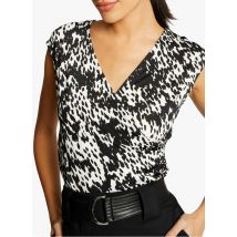 Morgan - Top Col V imprimé - Taille S - Noir