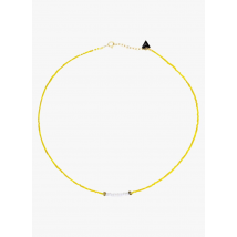 Mon Precieux Gem - Collar con perlas y piedra de jaspe - Talla única - Amarillo